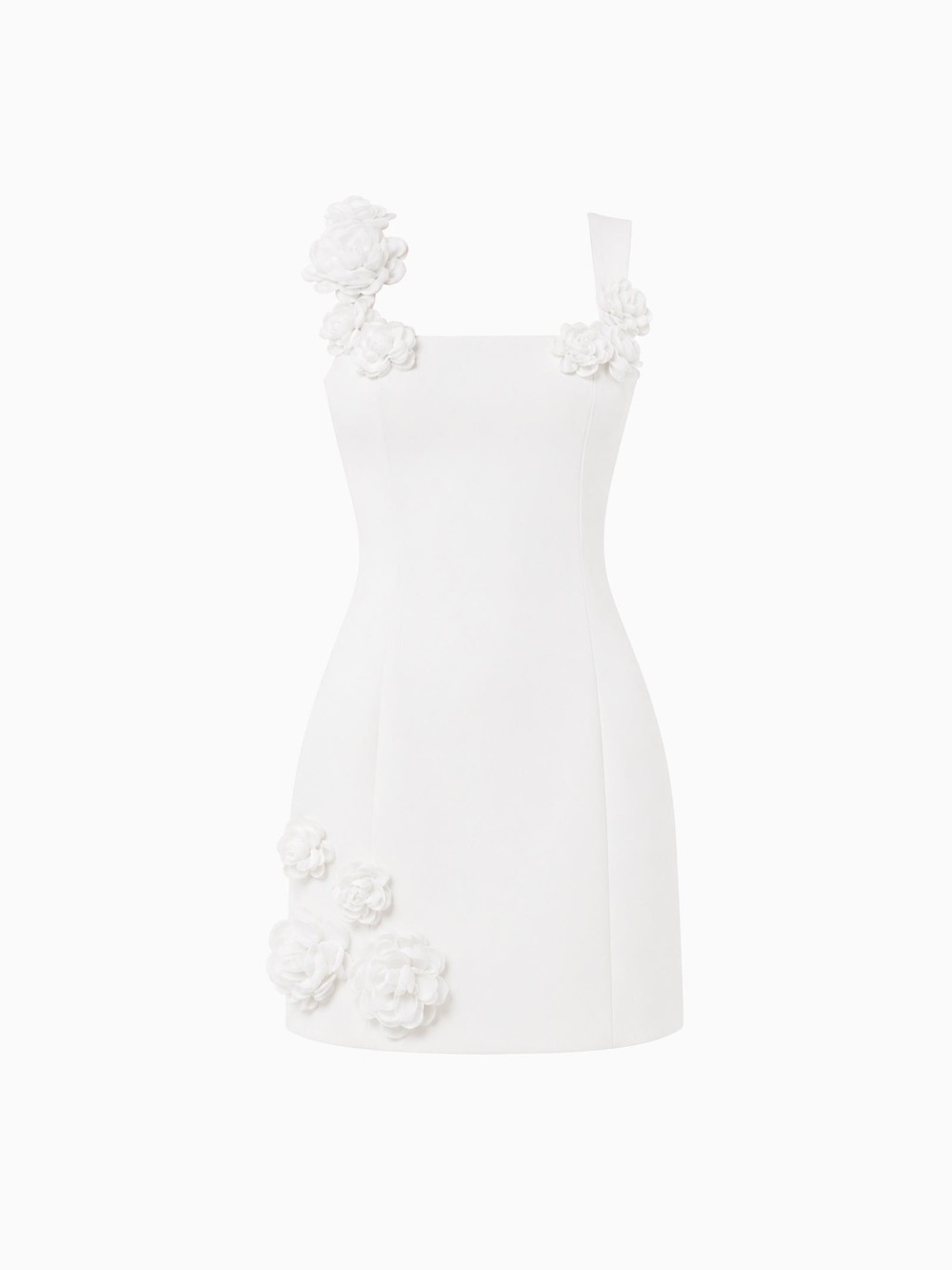 Revolve ELLIATT Trompe Dress Ivory 3D Floral Rosette Mini Dress Size L